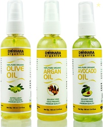 Donnara Organics Premium Olive oil, Argan oil & Avocado oil Combo...mo