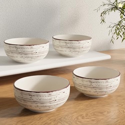 The Earth Store Brown Spiral Ceramic Bowl 150 ML, Set of 4 | Dishwashe