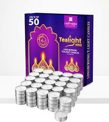 CraftVatika Wax Tealight Candles Set of 50 for Diwali Decoration Item,