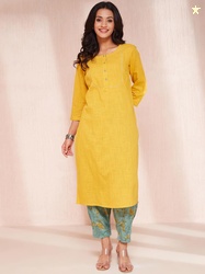 Fabindia Pure Cotton Straight Kurta With Salwar