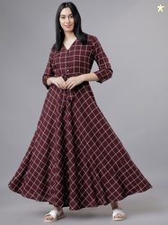 Tokyo Talkies Women Maroon Maxi Dress