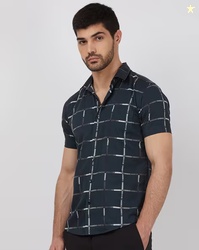 MUFTI Men Checked Slim Fit Cotton Shirt