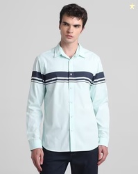 JACK & JONES Striped Slim Fit Shirt with Spread Collar