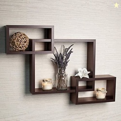 woodinzo Intersecting Wall Mounted Shelf Rack Storage Unit for Ho...mo