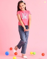 U.S. POLO ASSN. Girls Typographic Print Crew-Neck T-Shirt