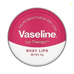 Vaseline Lip Tins Rosy Lips, 17 g | Provides Hydration, Sheer Pink Tin