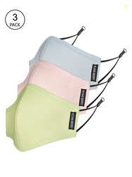 FLYING BERRY Unisex Pack Of 3 Solid 3-Ply Reusable Anti Pollution Line