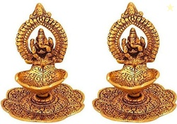 LABHCART Lakshmi Ganesh Table Diya for Pooja Mandir and Home Temp...mo