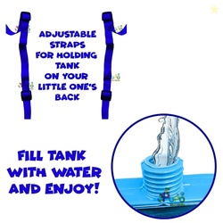 PoPo Toys Holi Pressure Pichkari with Crocodile Bag Tank- 2 LTR | with