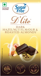 Sugarfree D'lite Hazlenut & Almonds Dark Chocolate Bars (40 g)