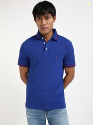 Tommy Hilfiger Men Solid Polo Collar Slim Fit Cotton T-shirt