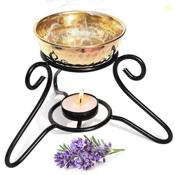 Pure Source India Oil Diffuser Set with Metal Powder Coated Stand and 
