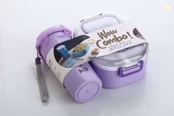 AOLTURI 3 compartment Lunch Box / Tiffin Box with Water Bottle 3 Conta