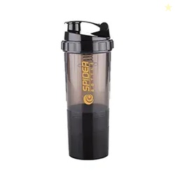 ATTRO Plastic Spider Shaker Bottle with Storage 300ml Protein Mixer Bo