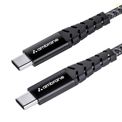 Ambrane Unbreakable 60W Fast Charging 1.5M Braided Type C to Type C Ca