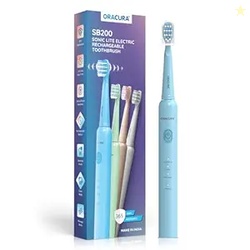 ORACURA SB200 Blue Electric Toothbrush for Men & Women, 1 Year Warrant