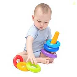 Kids Mandi Smiley Stacking Toys Coloring Teddy Bear Face Rings for Kid