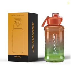 Hundred Pune 1 Litre Water Bottle | 1000ml / 34oz | BPA Free | One Key