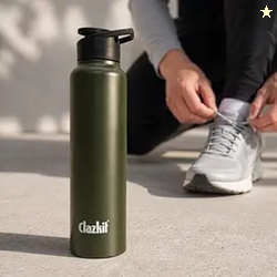 Clazkit Alpha Sporty Stainless Steel Water Bottle  Leakproof, Durable 