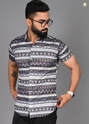 FUBAR Men Slim Fit Printed Spread Collar Casual Shirt