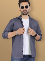 VeBNoR Men Regular Fit Solid Spread Collar Casual Shirt