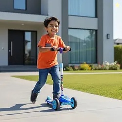 Toyzone Kids Kick Scooter  Foldable & Adjustable with Rear Brake, Skat