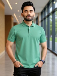 BRIGHT KRAFTS Solid Men Green T-Shirt