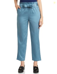 Amazon Brand - Symbol Women's Tapered Paper Bag Trousers (High Rise An