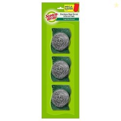 Scotch-Brite Stainless Steel Scrub - Pack of 3 (3X 15g Steel +Free 3 S
