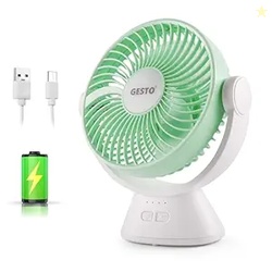 Gesto 7.8 Inch High Speed Rechargeable Table Fan for Home  USB Chargin