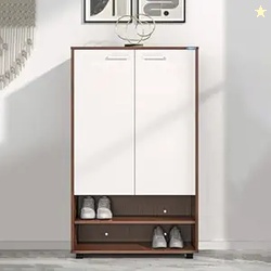 Nilkamal Ardor Shoe Cabinet with Dual Doors, 4 Closed Shelves | Oak & 