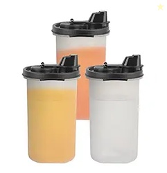 SIMPARTE Set of 3 Black Plastic Oil Dispensers  585ml Each with Flip-T