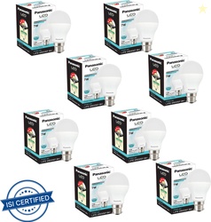 Panasonic 7 W Basic Round B22 LED Bulb (White, Pack of 8)