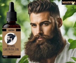 MAEERA Beard Oil for Growing Beard Faster with Almond & Thyme, 10...mo