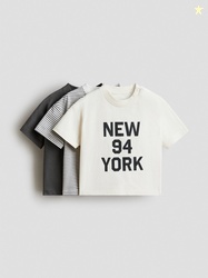 H&M Boys 3-Pack Cotton T-shirts