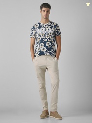 Mufti Slim Fit Floral Printed Cotton Casual T-shirt