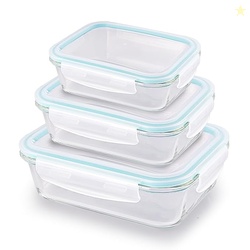 ATTRO Glassox Classic Rectangle Lunch Box with Locking Lid Borosilicat
