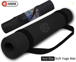 FITBOOZ DOTCOM 4mm Anti Skid Yoga/Exercise Mat with Carry Bag for...mo