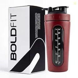 Boldfit Stainless Steel Protein Shaker Bottle 750ml with Glass Window,