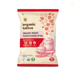Organic Tattva Whole Wheat Flour 1kg  Stone Ground Chakki Atta for Sof