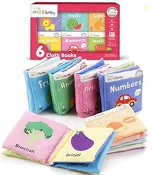 Firstcry Intellibaby 6-Book Set  Soft Sensory Cloth Books for Babies, 