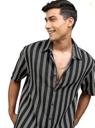 Locomotive Men's Oversized Shirts | Striped | Half Sleeves | Cutaway C