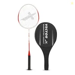 Vector X VXB-80 Badminton Racquet (1 PC Racquet + 3/4 Cover, Red)
