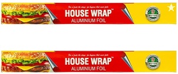 House Wrap Aluminium Foil 18 Meters Total for Food Packing, Cooking, B
