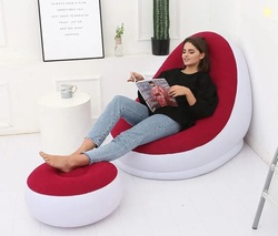 HUENISH Inflatable Air Chair with Footstool Furniture (A 81002) (...mo
