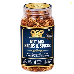 OgoNuts Herbs & Spices Nut Mix, 200g | Hot Air Roasted Almonds and Cas
