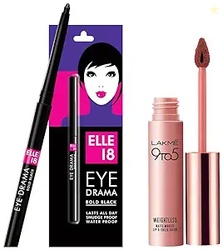 LAKM 9 To 5 Weightless Mousse Lip & Cheek Color & Elle 18 Eye Drama Bo