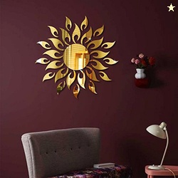 wall1ders 45.72 cm Golden Sun 1.5 Feet Self Adhesive Sticker (Pac...mo