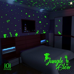 DreamKraft 24.13 cm Jungle Theme Glow in The Dark Radium Stickers...mo