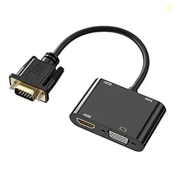 VGA to HDMI Adapter, Dual Display 1080P VGA Splitter Converter with Ch